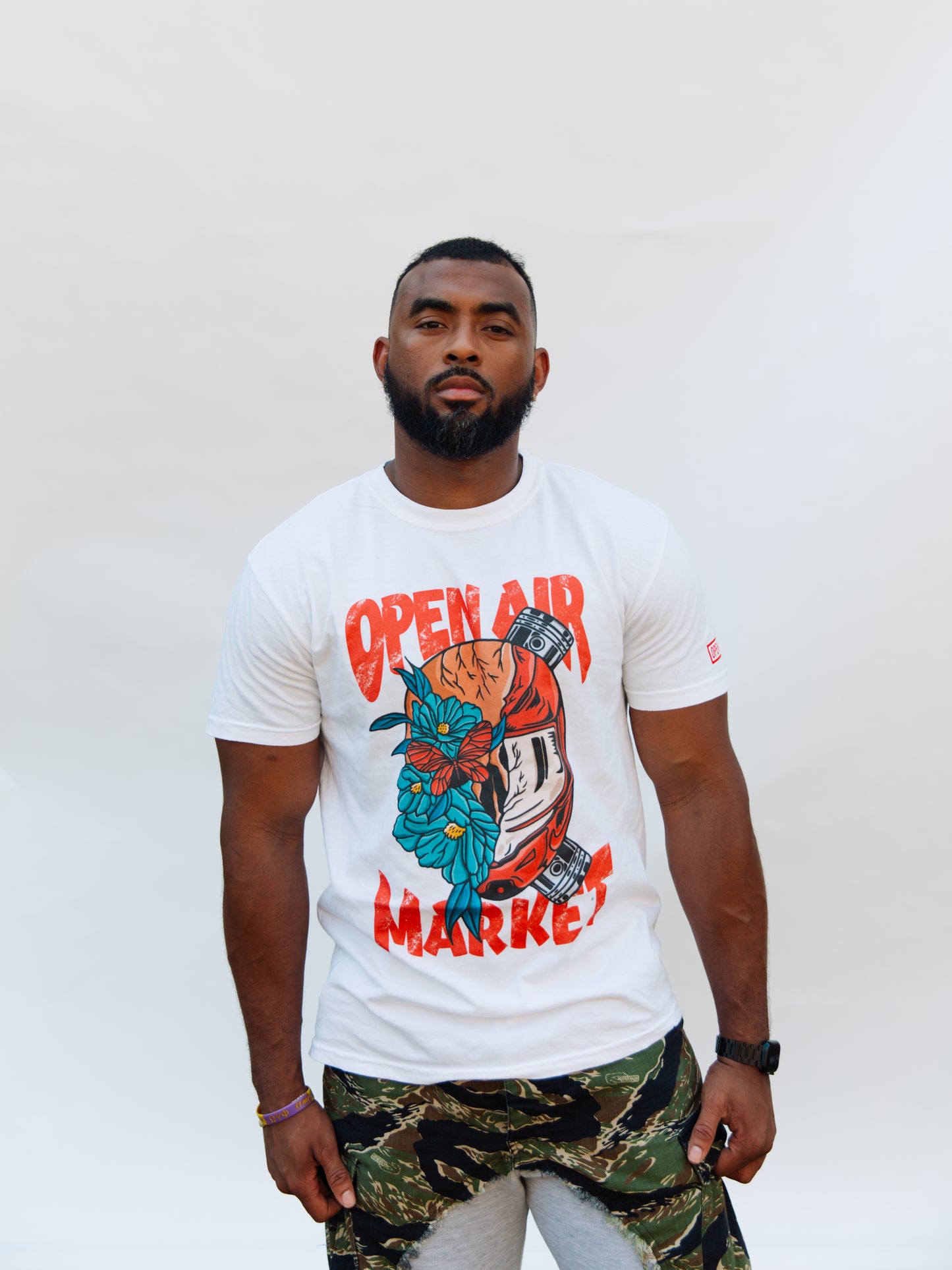 OAM “ Road Rash” T-shirt in White