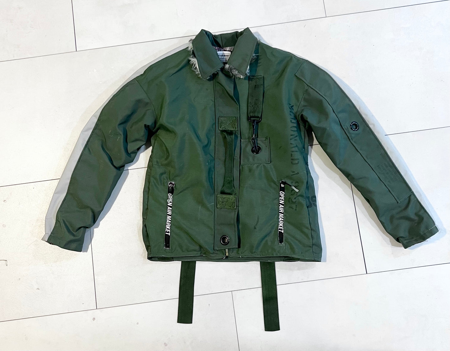 Upcyled military Duffle Work jacket size Small