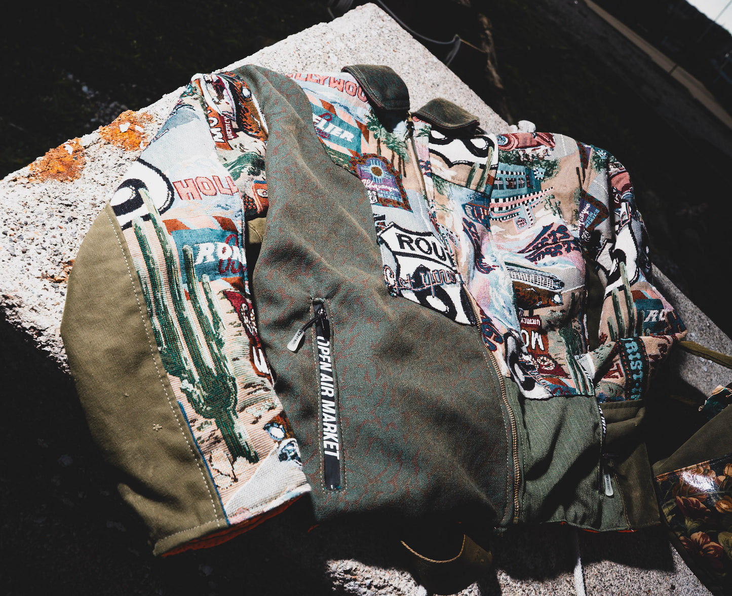 Upcycled Work jacket tapestry