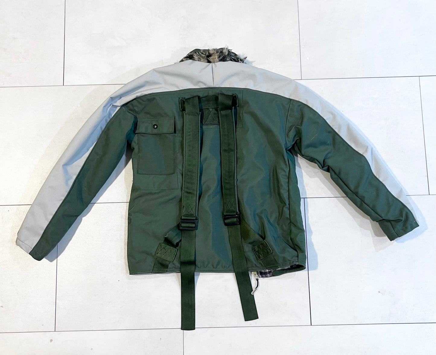 Upcyled military Duffle Work jacket size Small