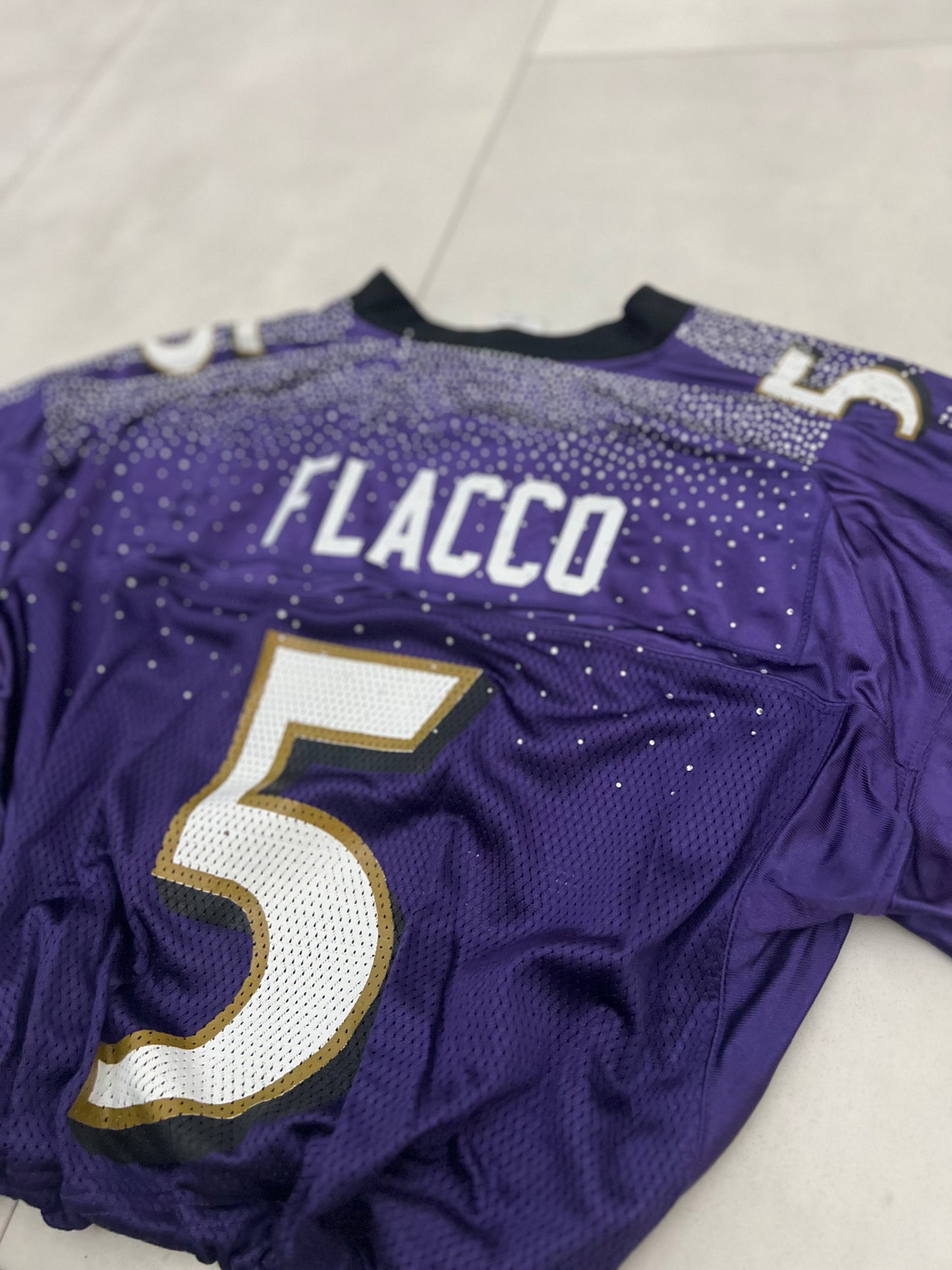 Rhinestone studded cropped Baltimore Ravens jersey