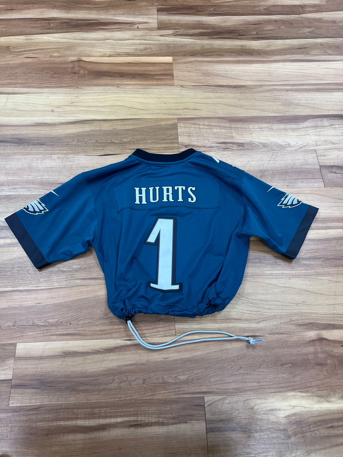 Upcyled Cropped Philadelphia Eagles Hurts jersey size women small/Youth Large