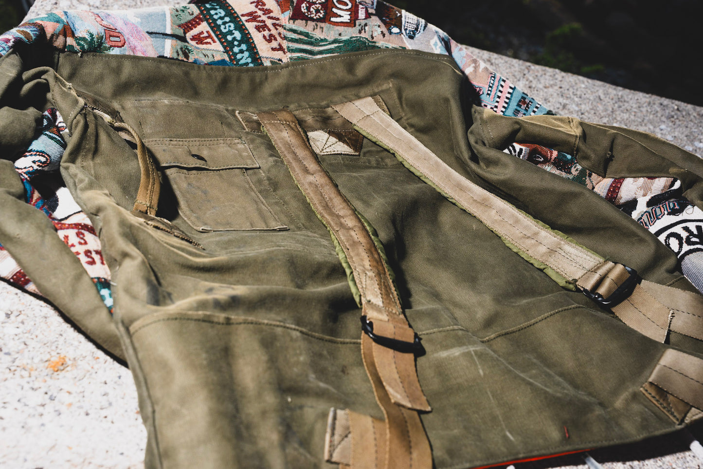 Upcycled Work jacket tapestry