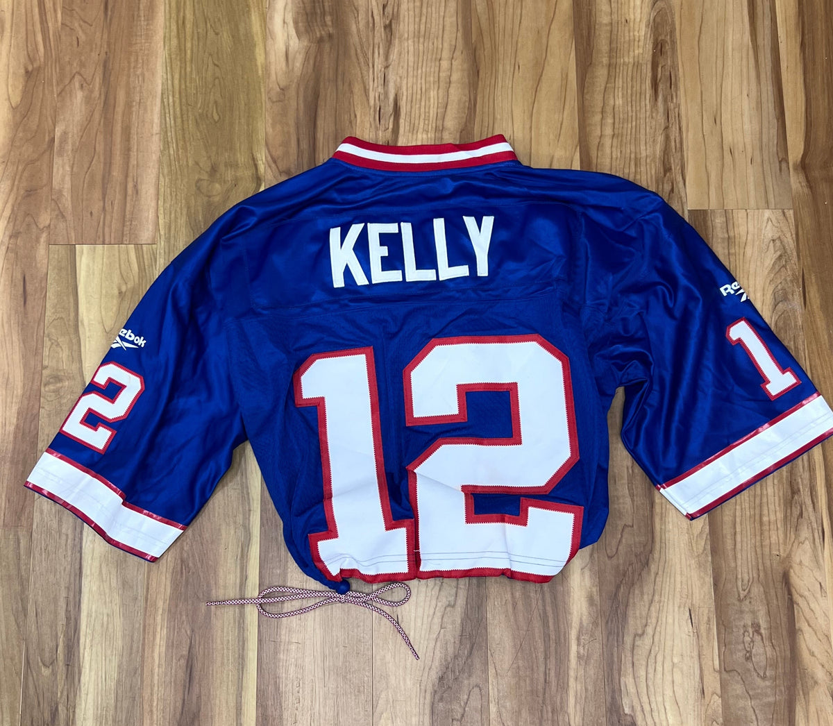 New with tags Upcyled Cropped Jim Kelly Buffalo Bills jersey Large