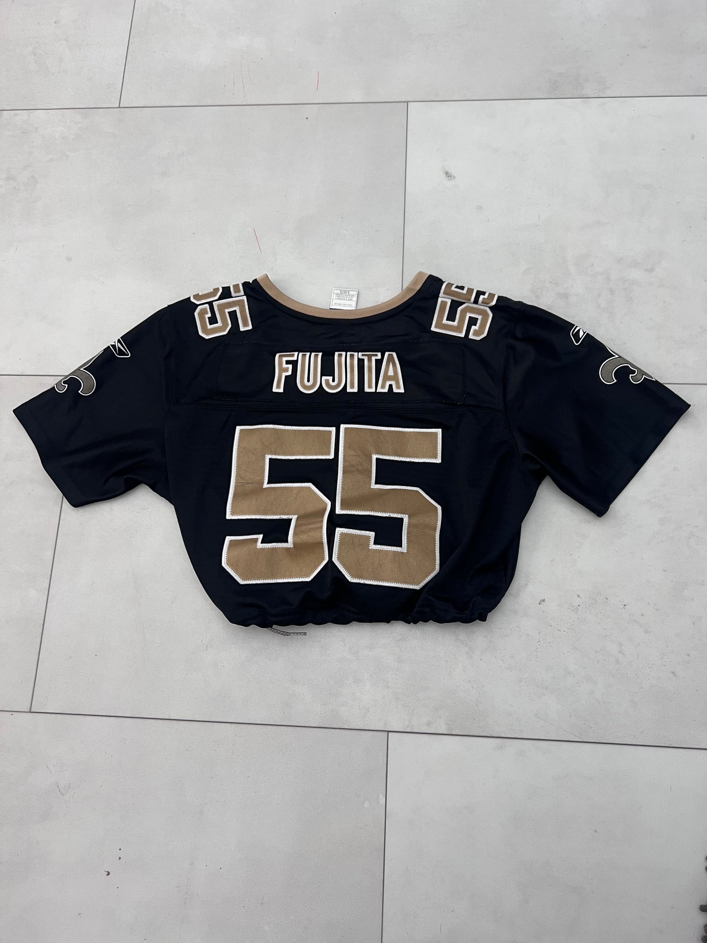 Upcyled Cropped New Orleans Saint Jersey size Medium.