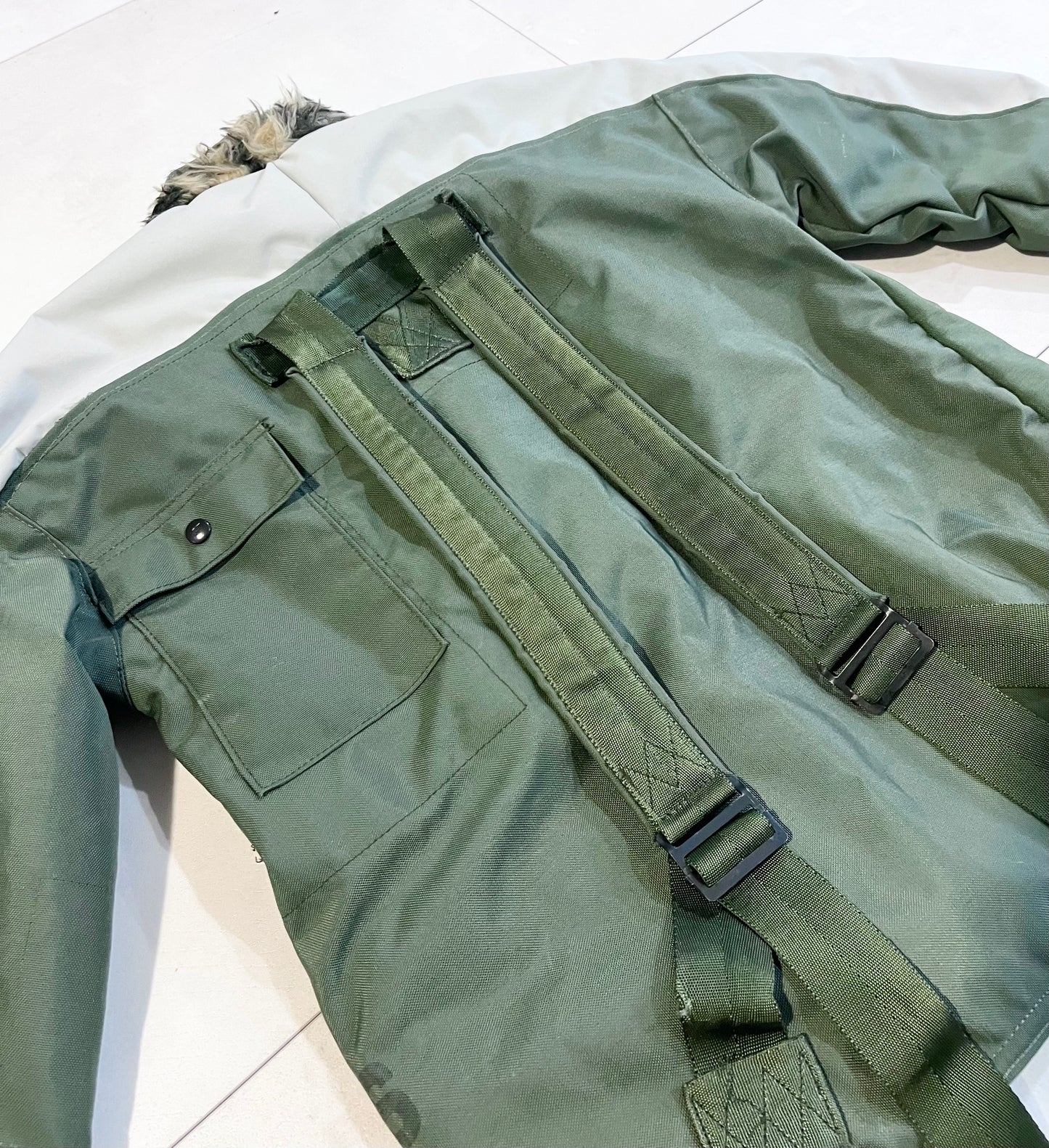 Upcyled military Duffle Work jacket size Small