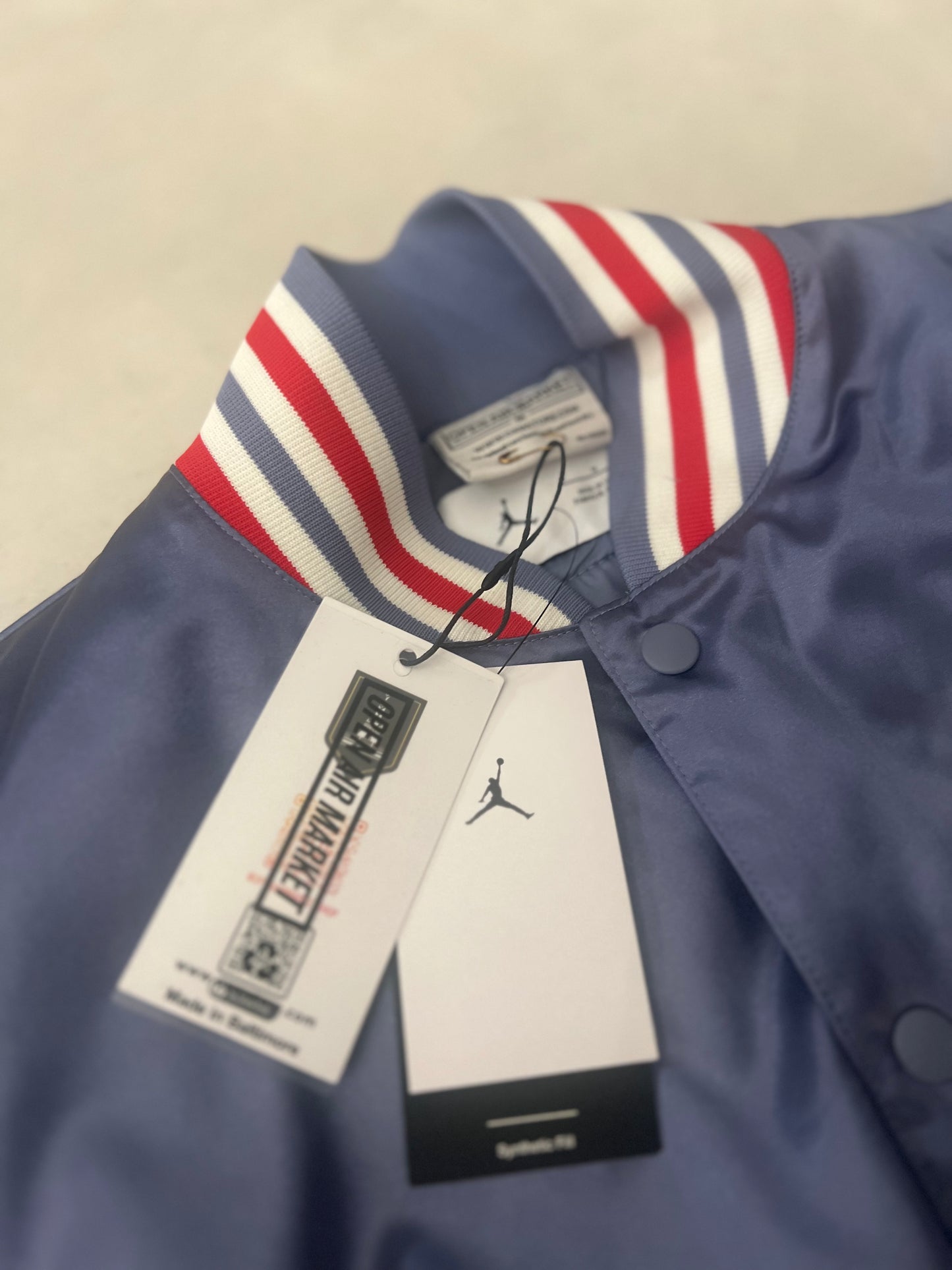 Reworked Open Air Market x Jordan Howard University cropped satin jacket Medium