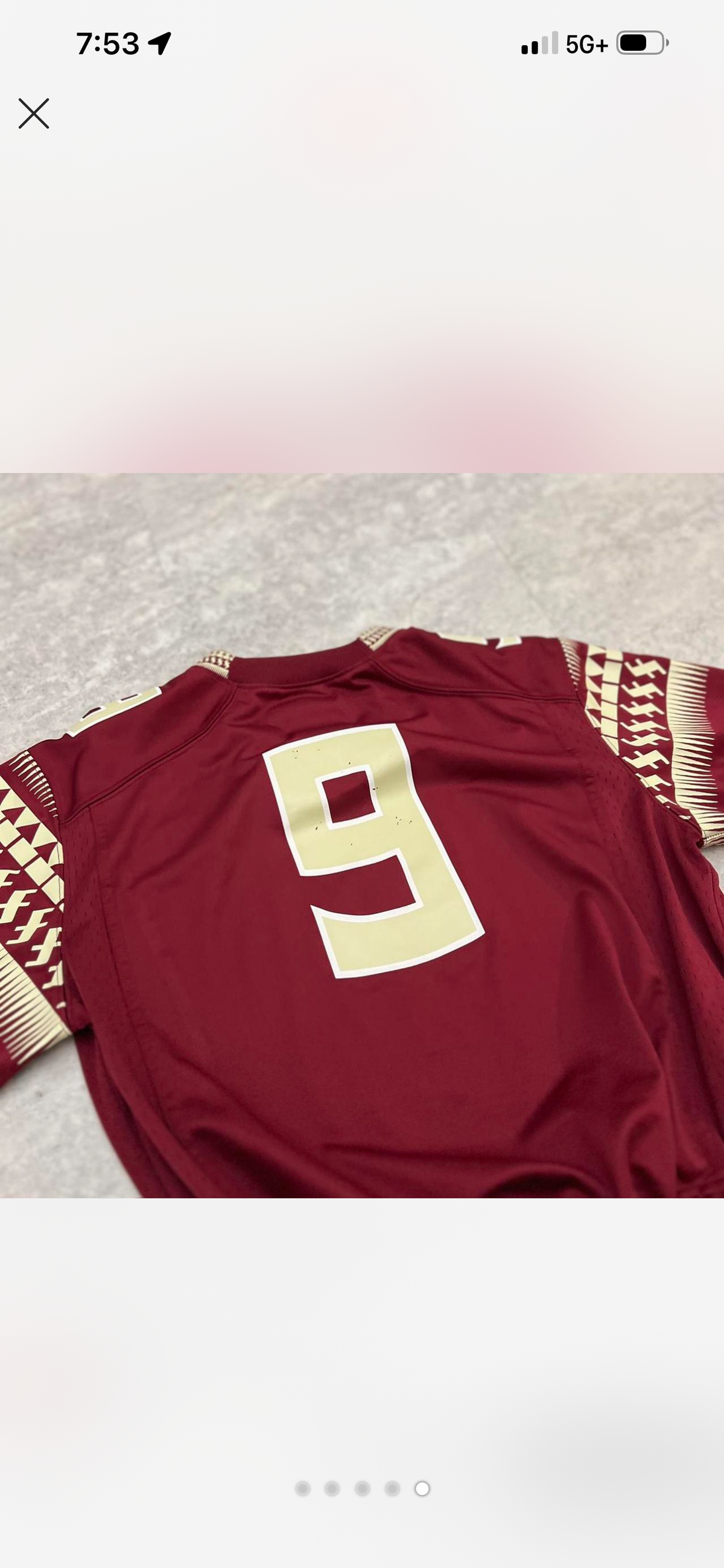 FSU upcycled cropped jersey size