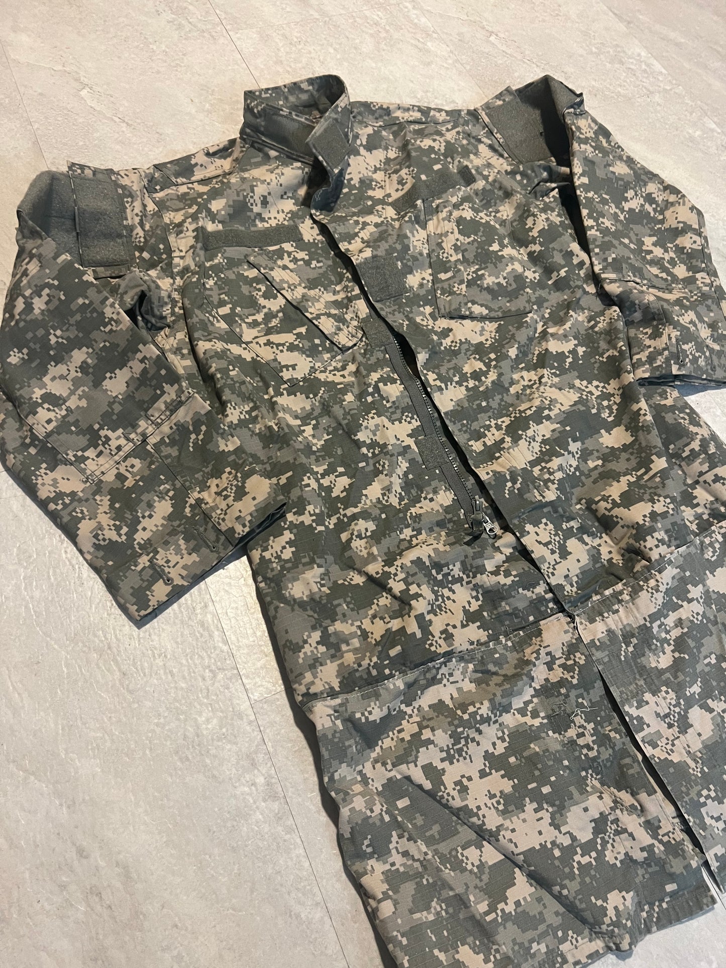 Upcycled ACU camo 3/4 top