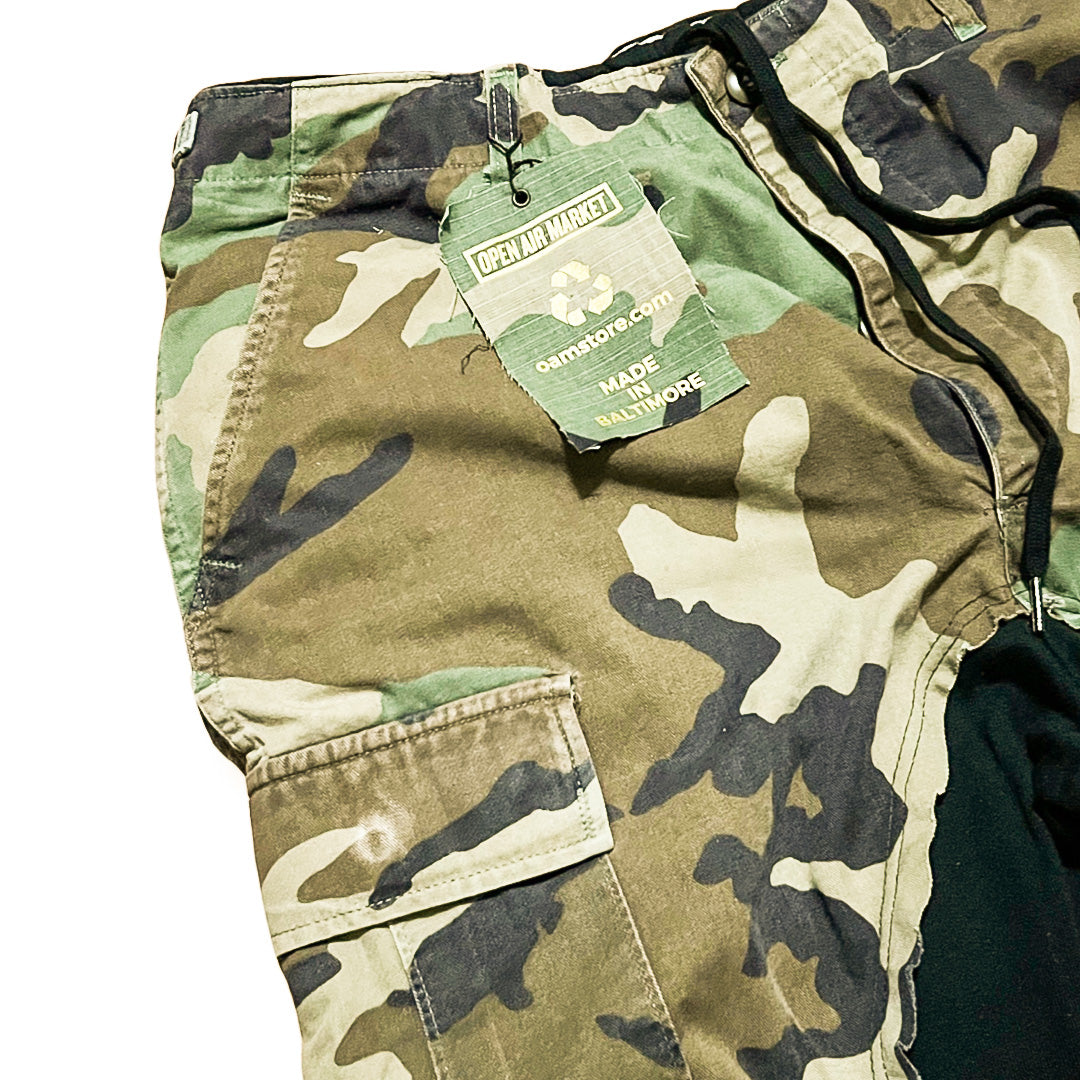 50/50 camo joggers Black