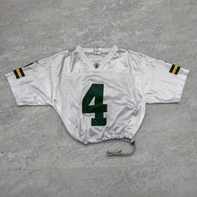 Load image into Gallery viewer, Upcycled Cropped Green Bay Packers Bret Favre Jersey size Medium.