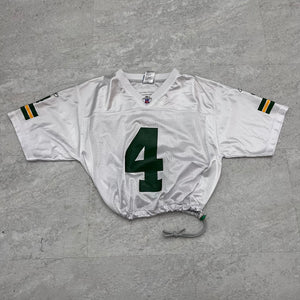 Upcycled Cropped Green Bay Packers Bret Favre Jersey size Medium.