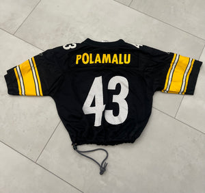 Cropped Pittsburgh Steelers Troy Polamalu jersey