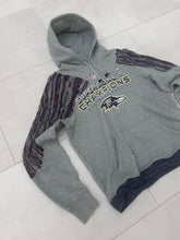 Load image into Gallery viewer, Up-cycled Baltimore hoodie with Sweater accents size Large