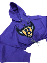 Load image into Gallery viewer, Cropped Baltimore Ravens purple Hoodie.