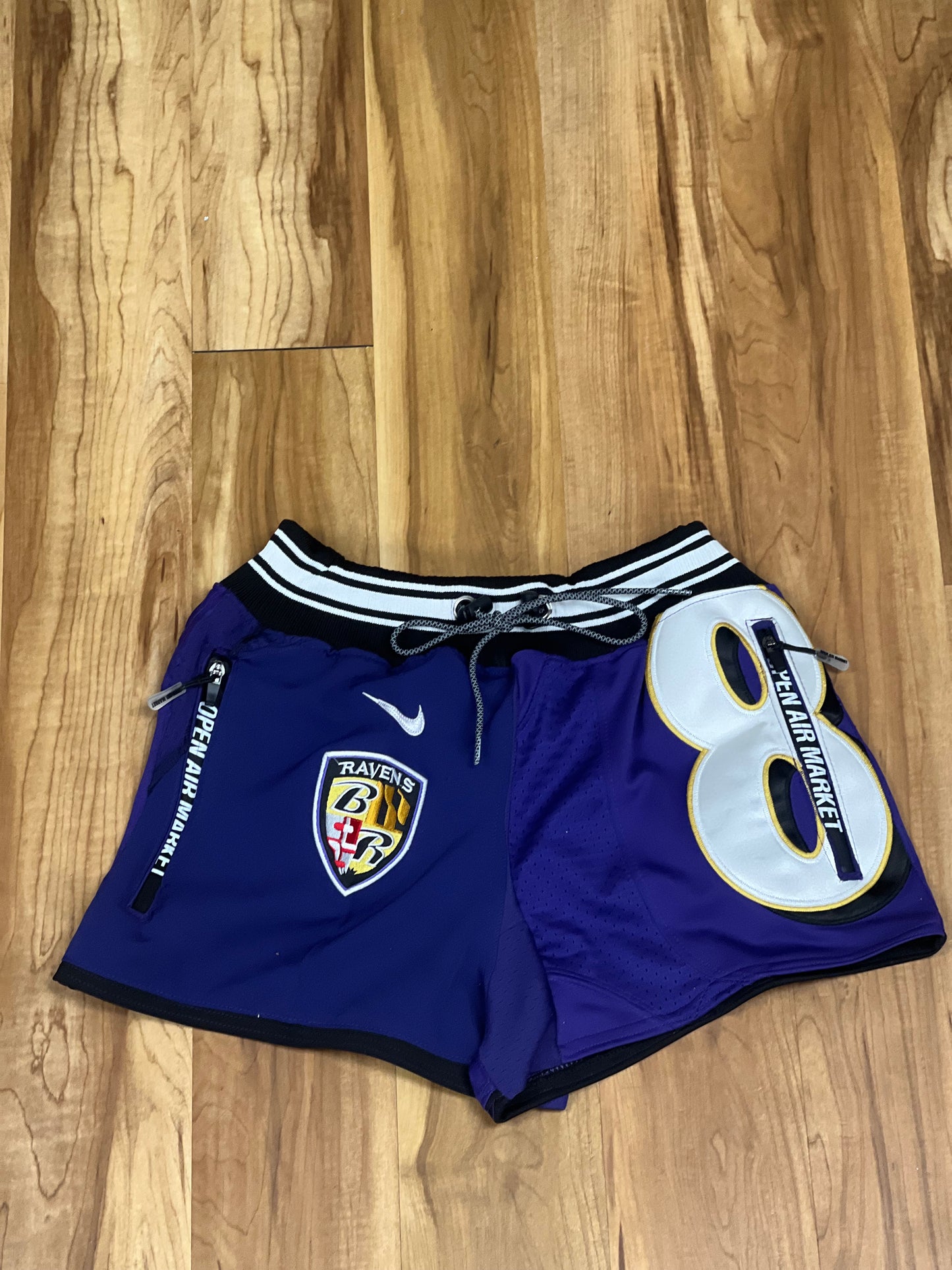 Upcyled Ravens jersey shorts medium