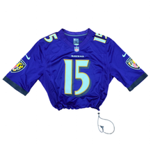 Load image into Gallery viewer, Up cycle cropped Baltimore Ravens jersey size XL