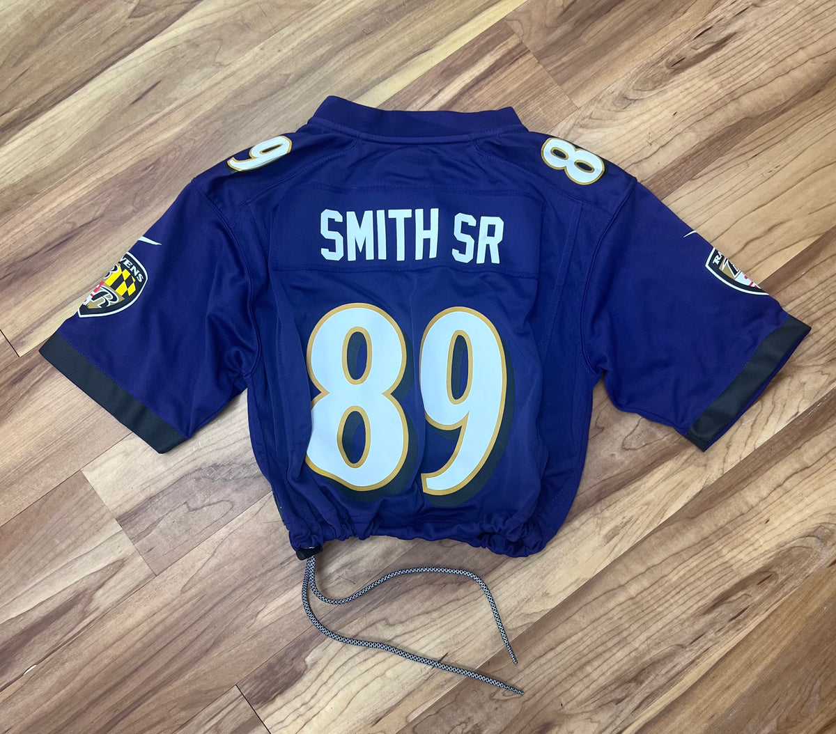 Upcyled Cropped Smith Sr Baltimore Ravens Jersey size small