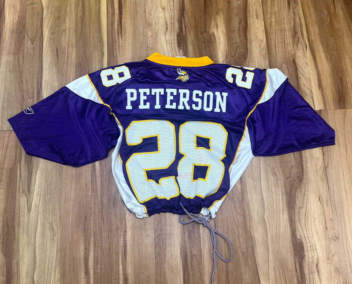 Upcyled cropped Peterson Minnesota Vikings jersey size Small (adult)