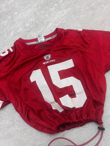 Up-cycled Cropped San Fransisco 49ers jersey #15. Size Medium