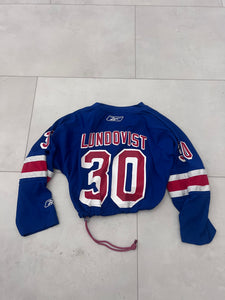 Upcyled Cropped New York Rangers hockey jersey size Medium