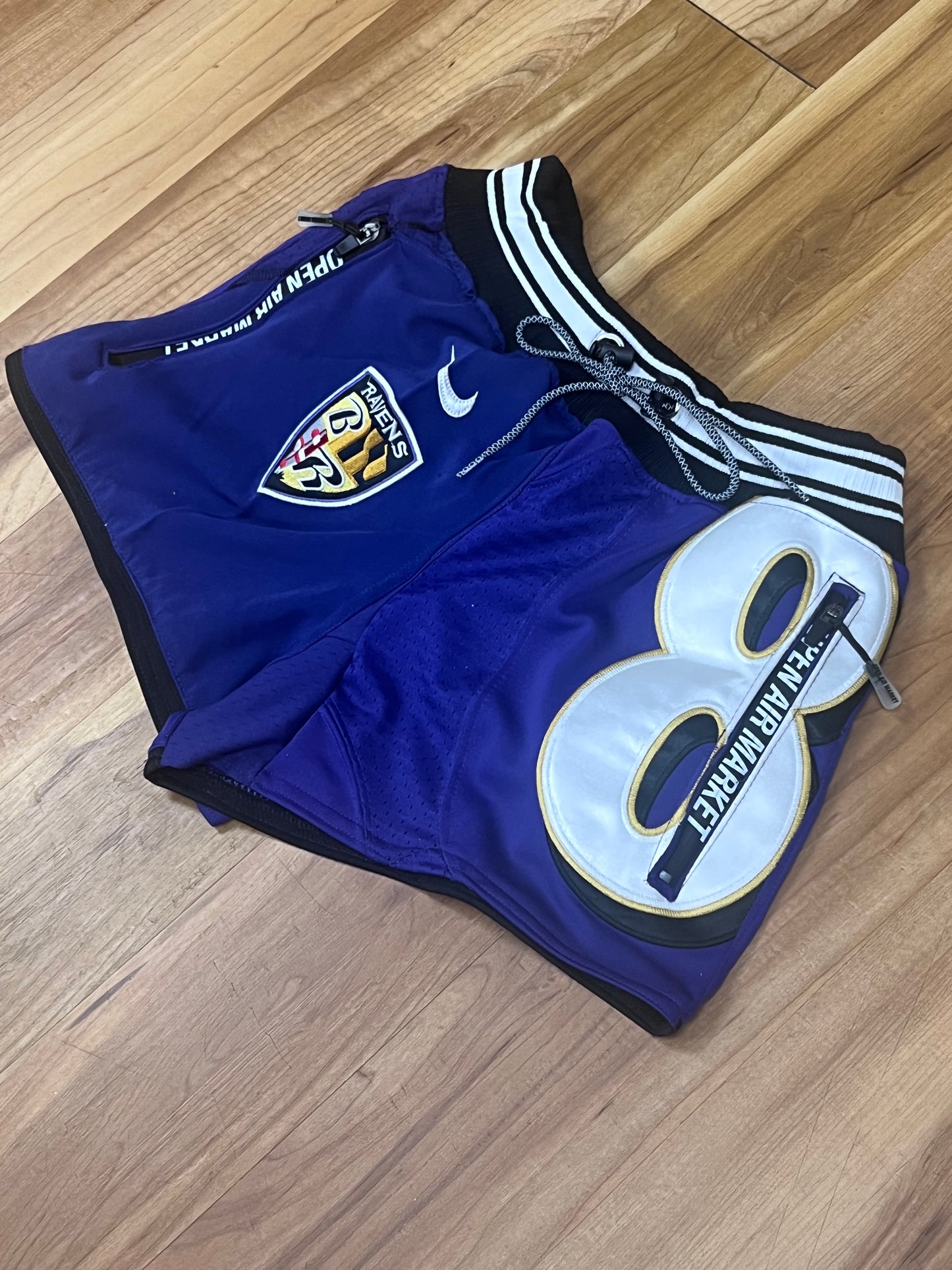 Upcyled Ravens jersey shorts medium