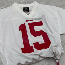 Load image into Gallery viewer, Upcyled cropped San Francisco 49ers Crabtree Jersey size medium.