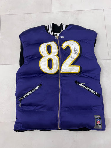 Up-cycled Baltimore vintage Shannon Sharpe Jersey into a Puffer vest large