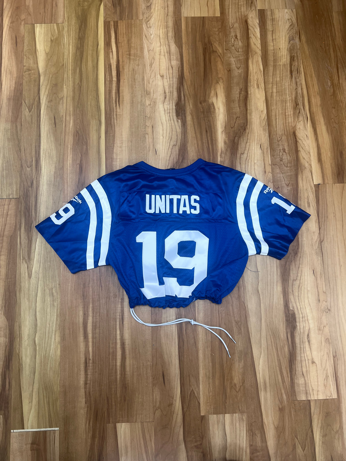 Upcyled Cropped Johnny Unitas Indianapolis Colts jersey size Large