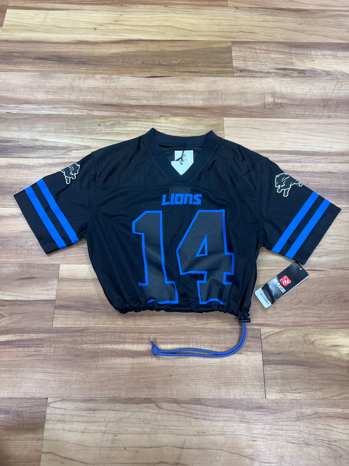 Upcyled Cropped Detroit Lions St.Brown jersey. Size Small/Youth Large