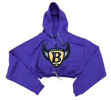 Load image into Gallery viewer, Cropped Baltimore Ravens purple Hoodie.