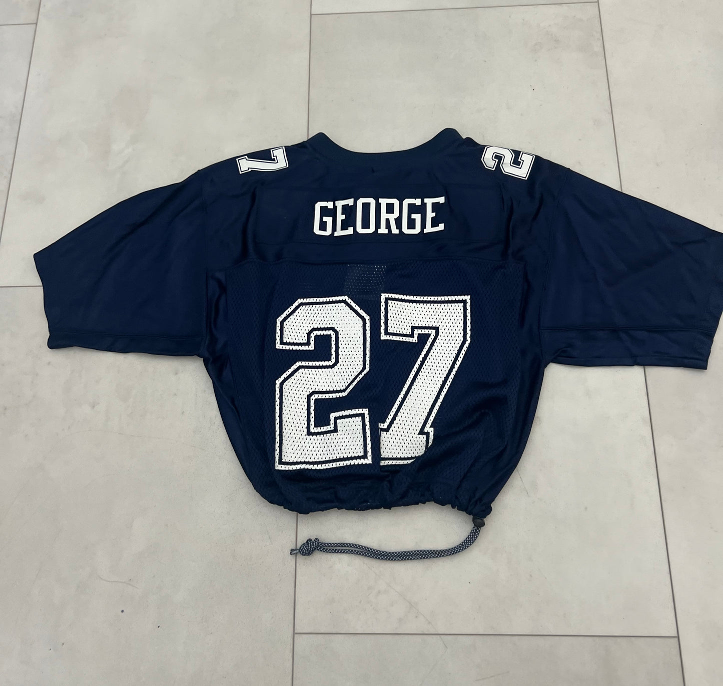 Cropped Dallas Cowboy Eddie George jersey size Youth extra Large/women medium