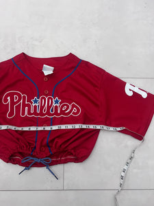 Upcyled cropped Phillies jersey Medium