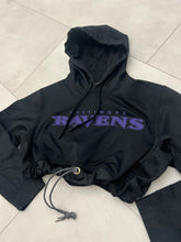 Load image into Gallery viewer, Up-cycled Cropped Baltimore Ravens pullover hoodie