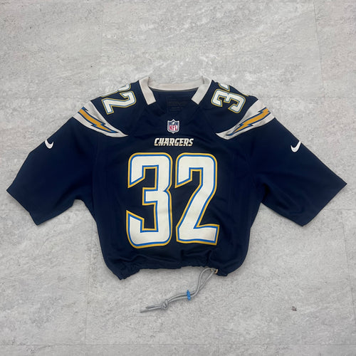 Upcyled Cropped LA/San Diego Chargers jersey size Large