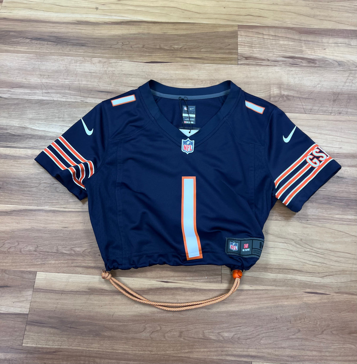 Upcyled Cropped Chicago Bears jersey women size medium