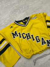 Load image into Gallery viewer, Up-cycled Cropped Michigan Wolverines hockey jersey size s/m