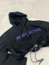 Load image into Gallery viewer, Up-cycled Cropped Baltimore Ravens pullover hoodie