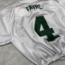 Load image into Gallery viewer, Upcycled Cropped Green Bay Packers Bret Favre Jersey size Medium.