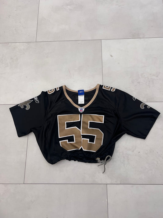 Upcyled Cropped New Orleans Saint Jersey size Medium.