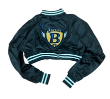 Load image into Gallery viewer, Cropped Satin Baltimore Ravens jacket