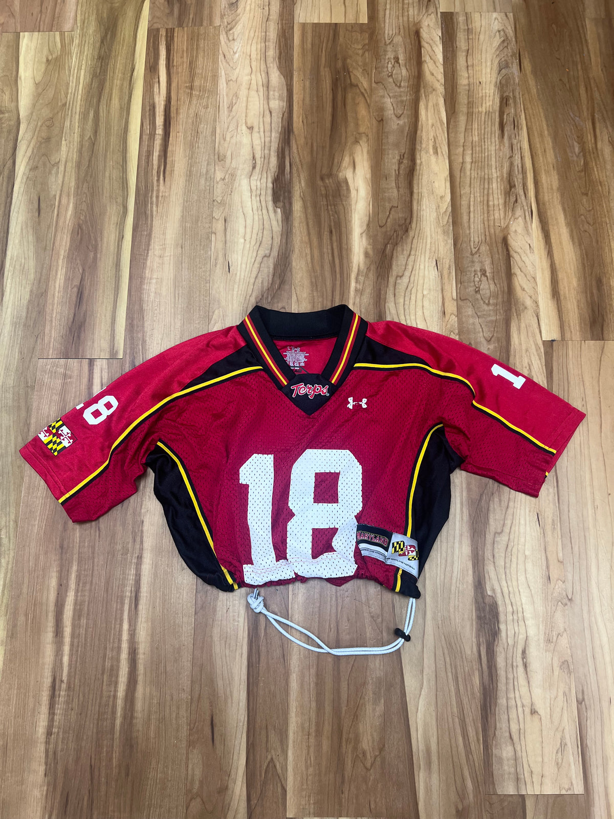 Upcyled Cropped UMD Maryland Treps jersey size medium