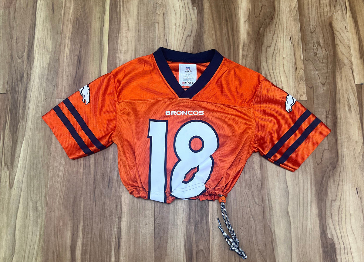 Upcyled Cropped Payton manning Denver Broncos jersey size Small