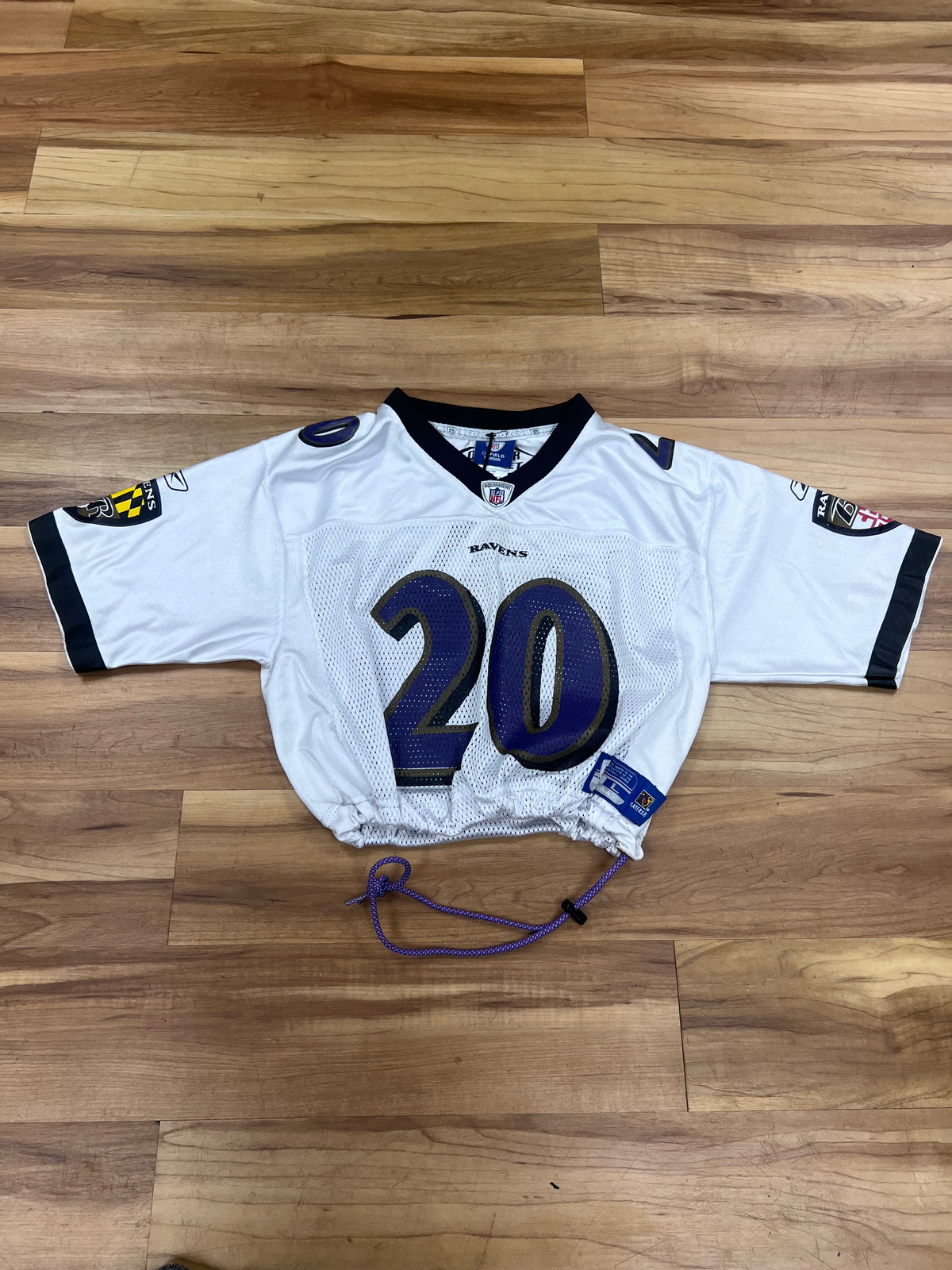 Upcyled Cropped Baltimore Ravens Ed Reed jersey size women small/youth Large