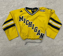 Load image into Gallery viewer, Up-cycled Cropped Michigan Wolverines hockey jersey size s/m