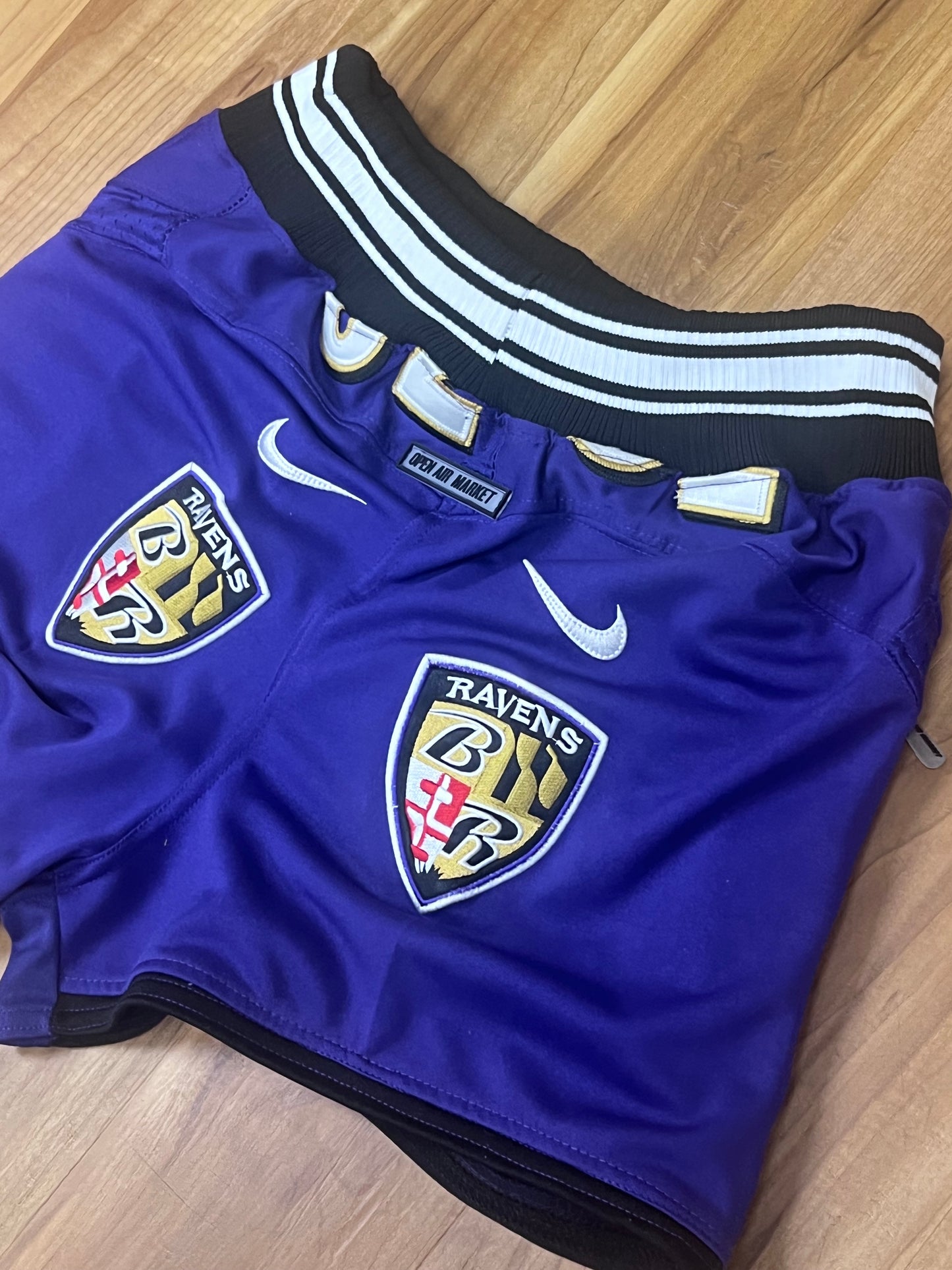 Upcyled Ravens jersey shorts medium