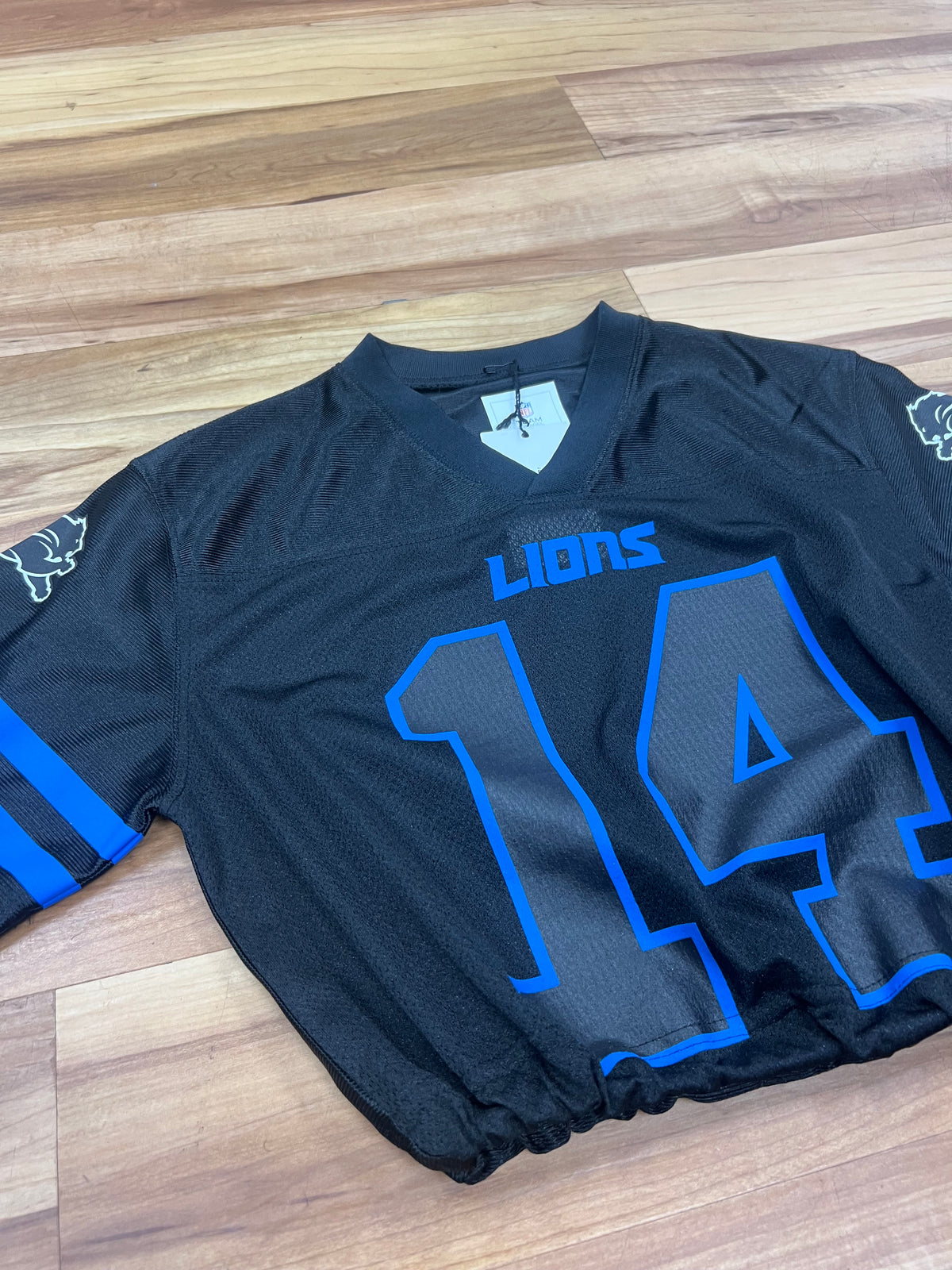 Upcyled Cropped Detroit Lions St.Brown jersey. Size Small/Youth Large
