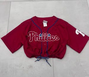 Upcyled cropped Phillies jersey Medium