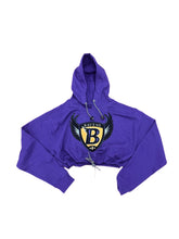 Load image into Gallery viewer, Cropped Baltimore Ravens purple Hoodie.