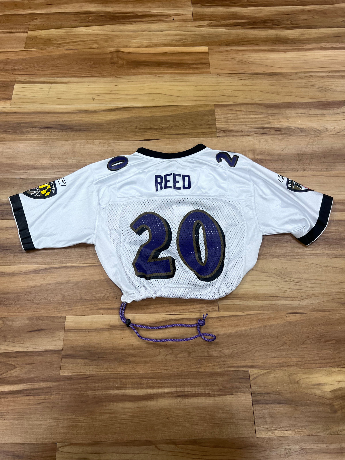Upcyled Cropped Baltimore Ravens Ed Reed jersey size women small/youth Large